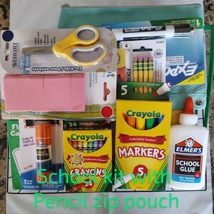 Crayola School Kit with Pencil Zip Pouch - Multicolor